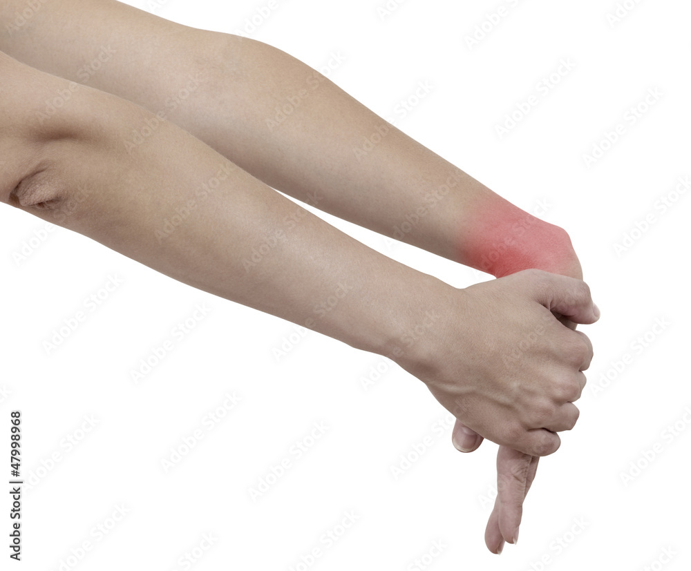 Acute pain in a woman wrist Acute pain in a woman wrist