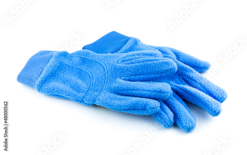 Bright blue gloves