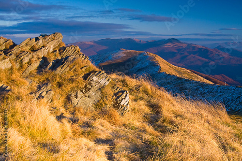 Autumn mountain in Bieszczady, Poland