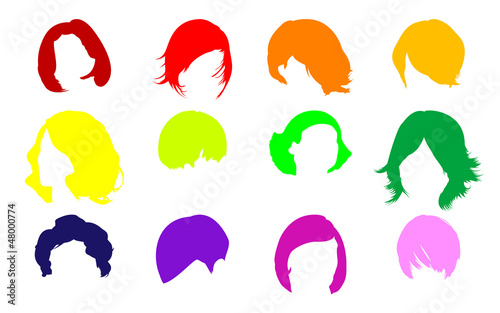 Hair fashion set, vector