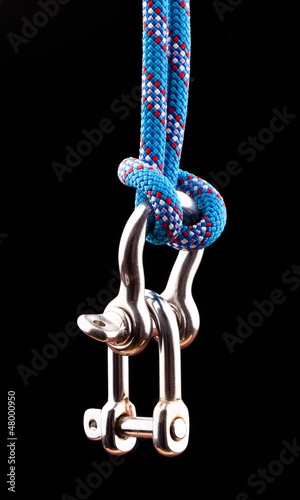 rope knot isolated on black background