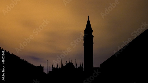 Italy Venice San Marco night clouds photo