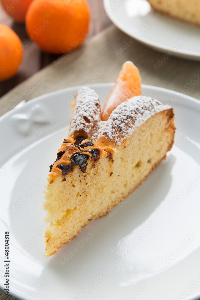 Slice of cake to the Mandarin Slice of cake to the Mandarin