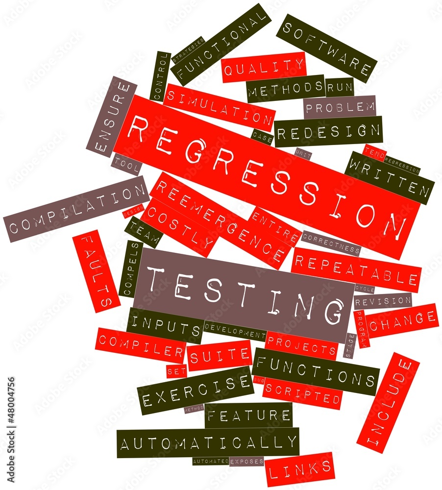 Fotografi Word cloud for Regression testing