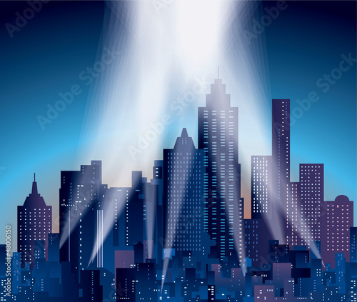 sunset skyscrapers