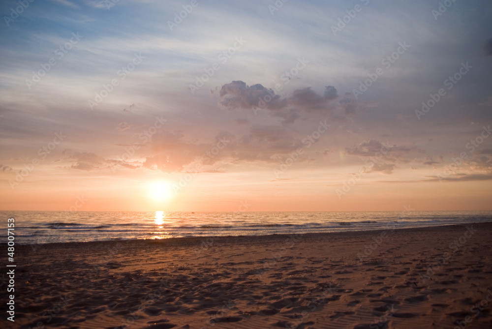 Fototapeta premium Beach at sunset
