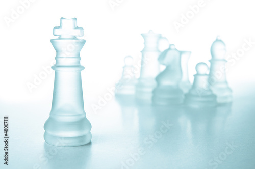 Success and leadership concept  glass chess king