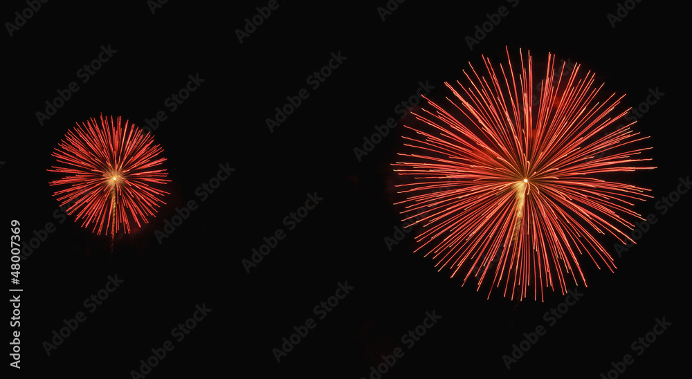 Fireworks in the sea at Pattaya beach, Thailand