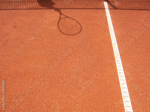 Tennisplatz netz und schläger Schatten 62 photo