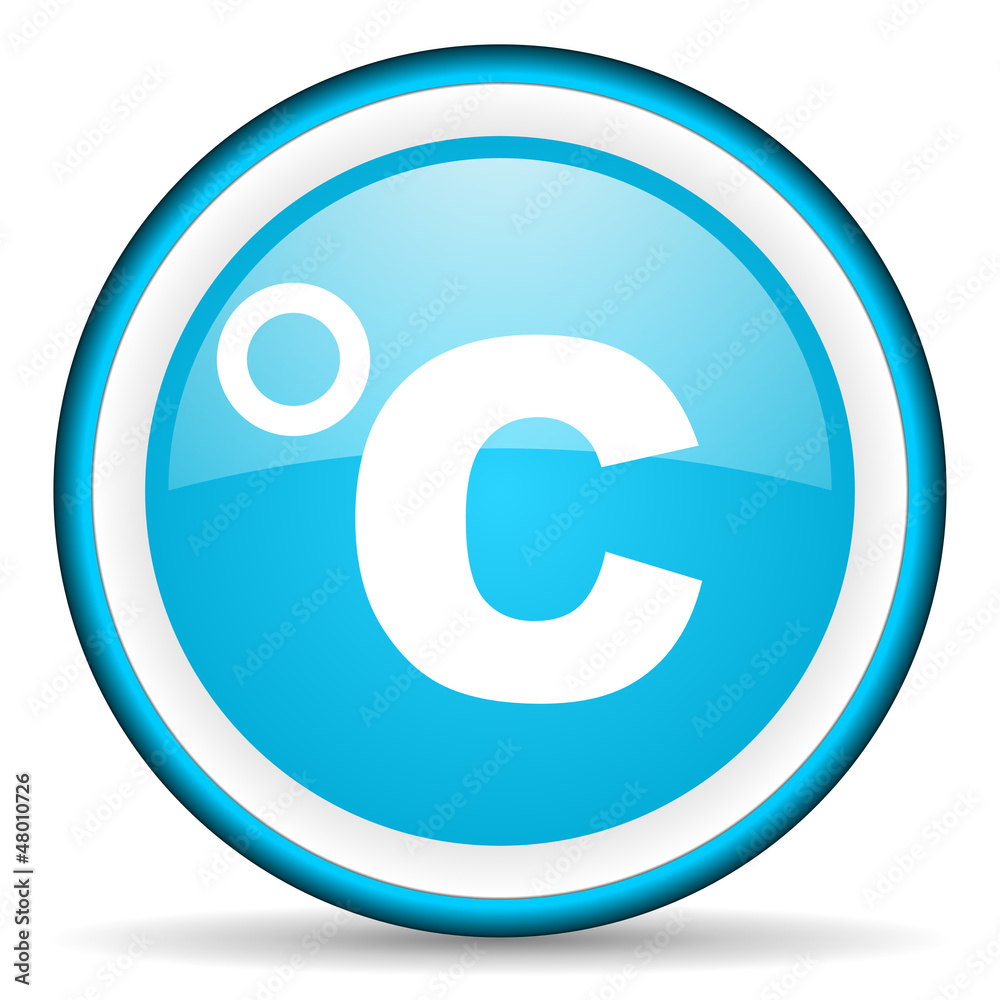 celsius blue glossy icon on white background celsius blue glossy icon on white background
