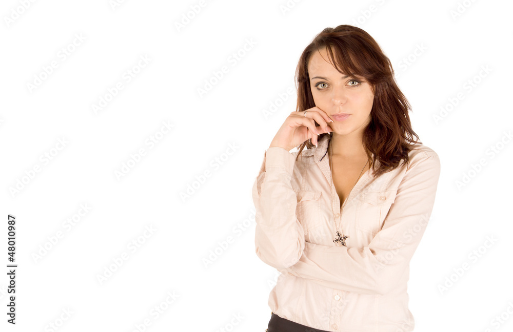 Attractive young woman isolated on white Attractive young woman isolated on white