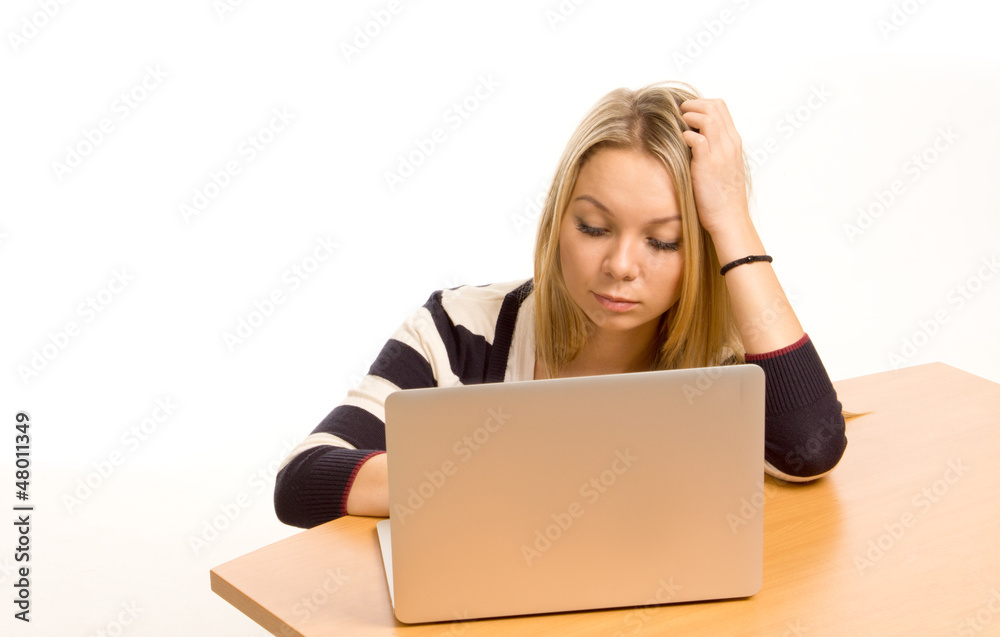 Young university student using a laptop Young university student using a laptop