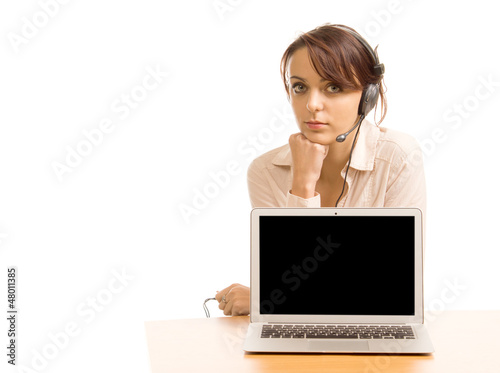 Call centre operator or receptionist