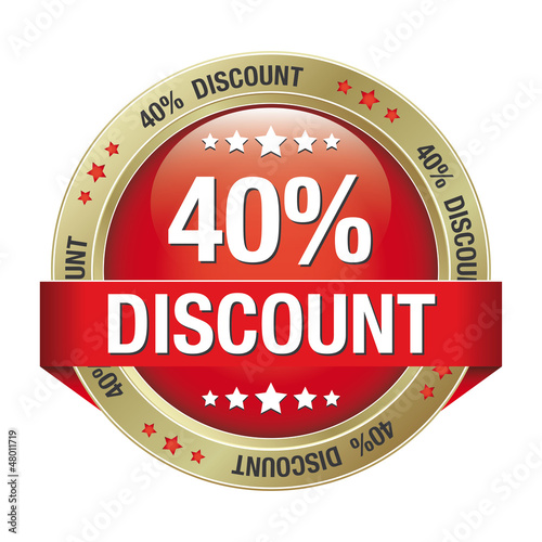 40 discount red gold button