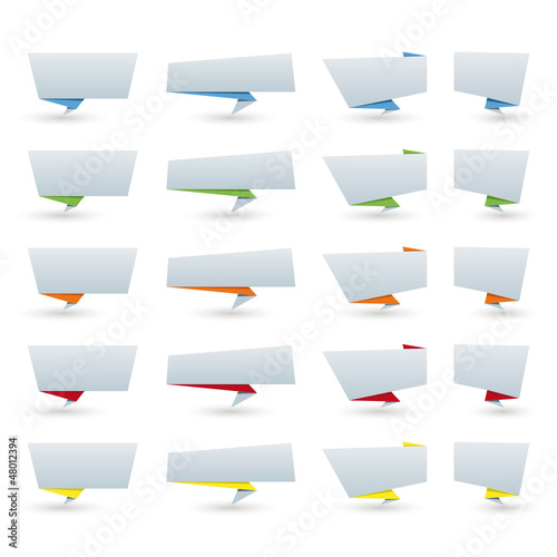 origami sprechblasen  farbig