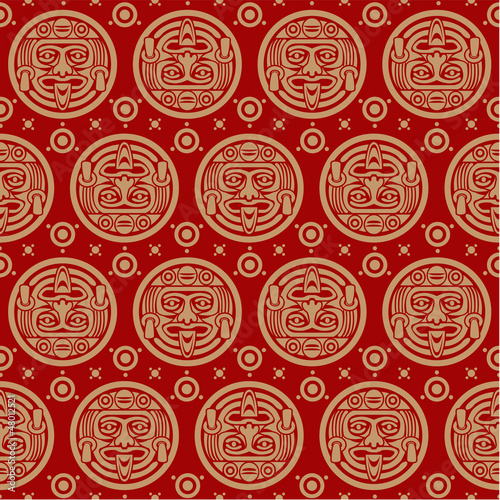 Aztec Mask Seamless Pattern