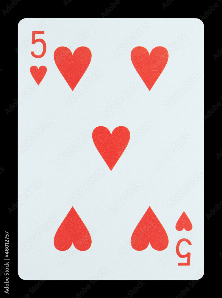 Playing cards - Five of hearts Playing cards - Five of hearts