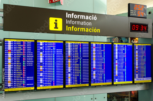 Panneaux d'information aéroport