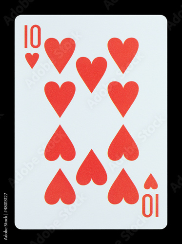 Playing cards - Ten of hearts photo