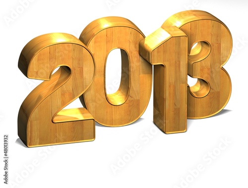 3D Year 2013 on white background photo