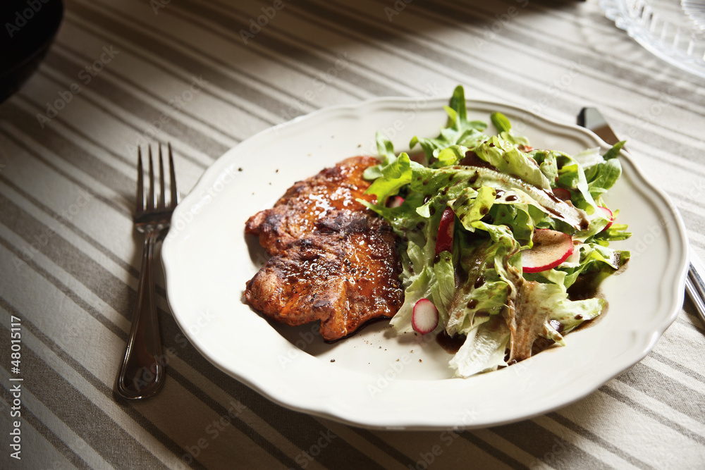 Roasted meat with salad Roasted meat with salad