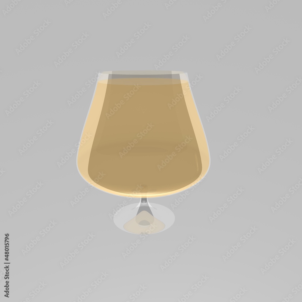 Isolated glass of white wine