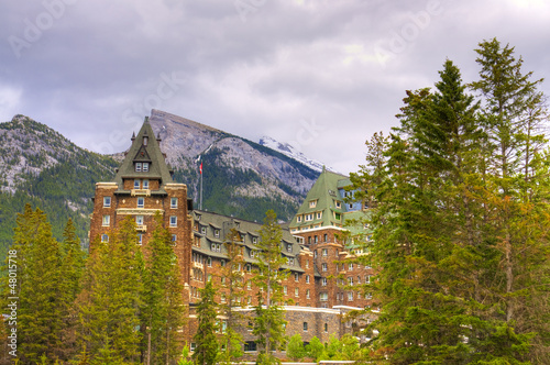 The famous Banff Spring Hotel in the Canadian Rockies
