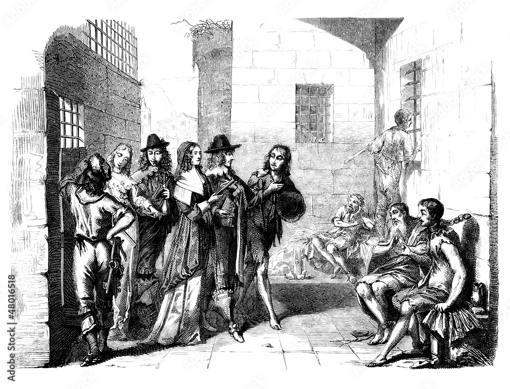 Aristocrats visiting a Prison - 17th century