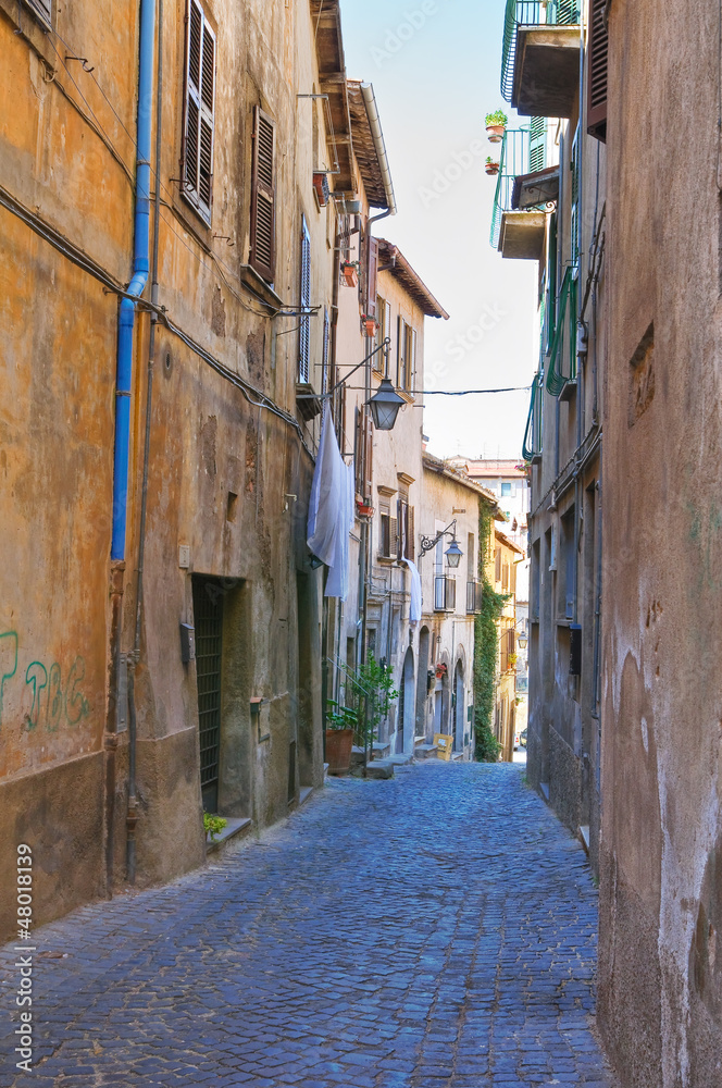 Alleyway. Viterbo. Lazio. Italy. Alleyway. Viterbo. Lazio. Italy.