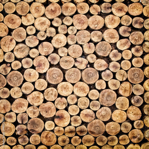 Pile of chopped fire wood prepared for winter