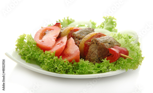 tasty grilled meat and vegetables
