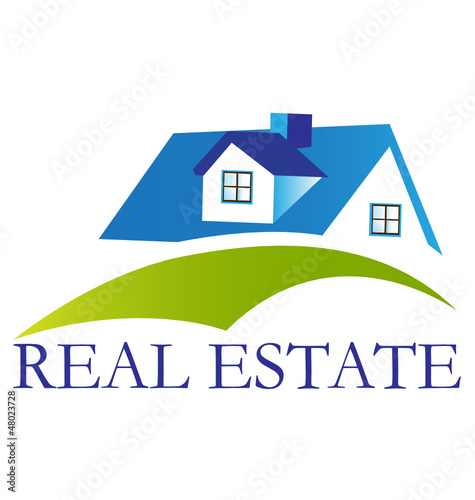 Real estate blue house logo vector