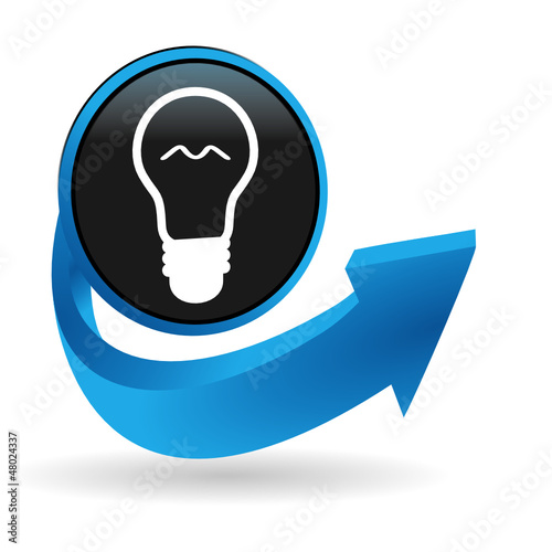 ampoule sur bouton flêche bleue
