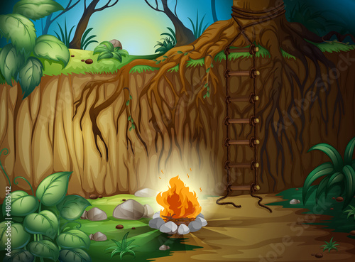 A camp fire