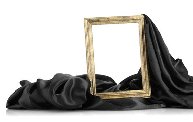empty frame with silk, isolated on white