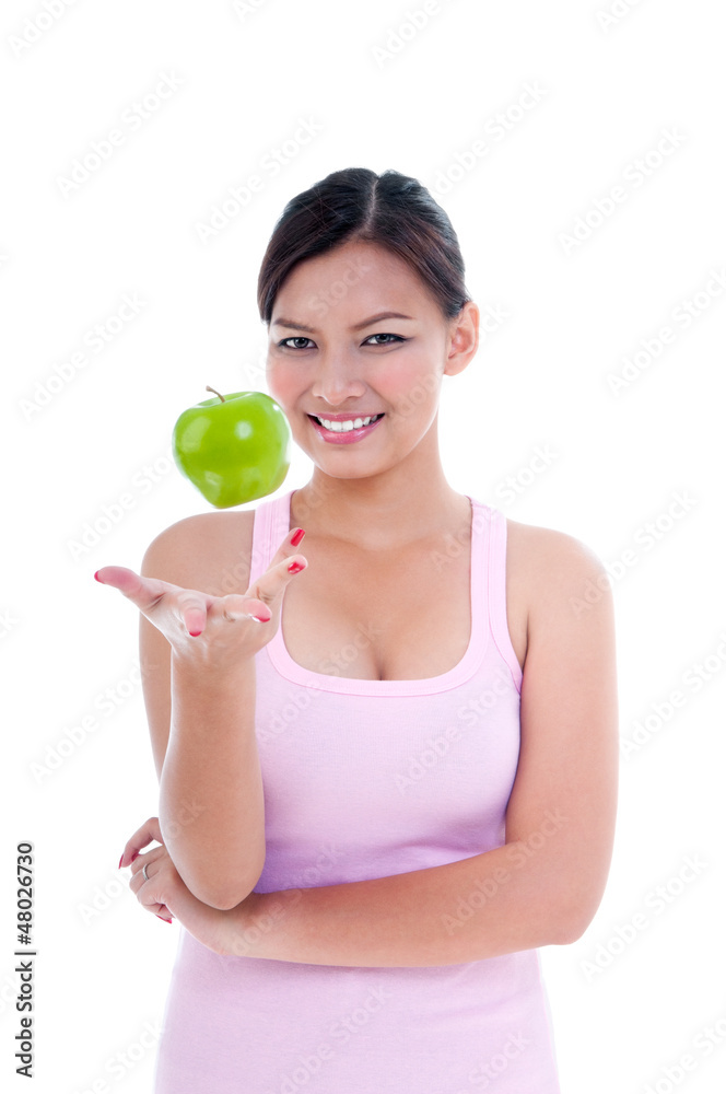 Young Woman Playing With Apple Young Woman Playing With Apple