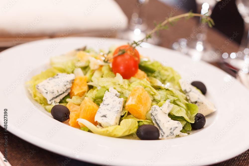 salad with cheese and orange
