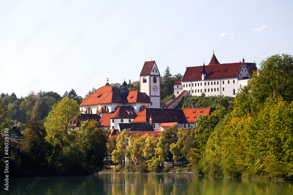 Hohes schloss Fussen and St. Mang church