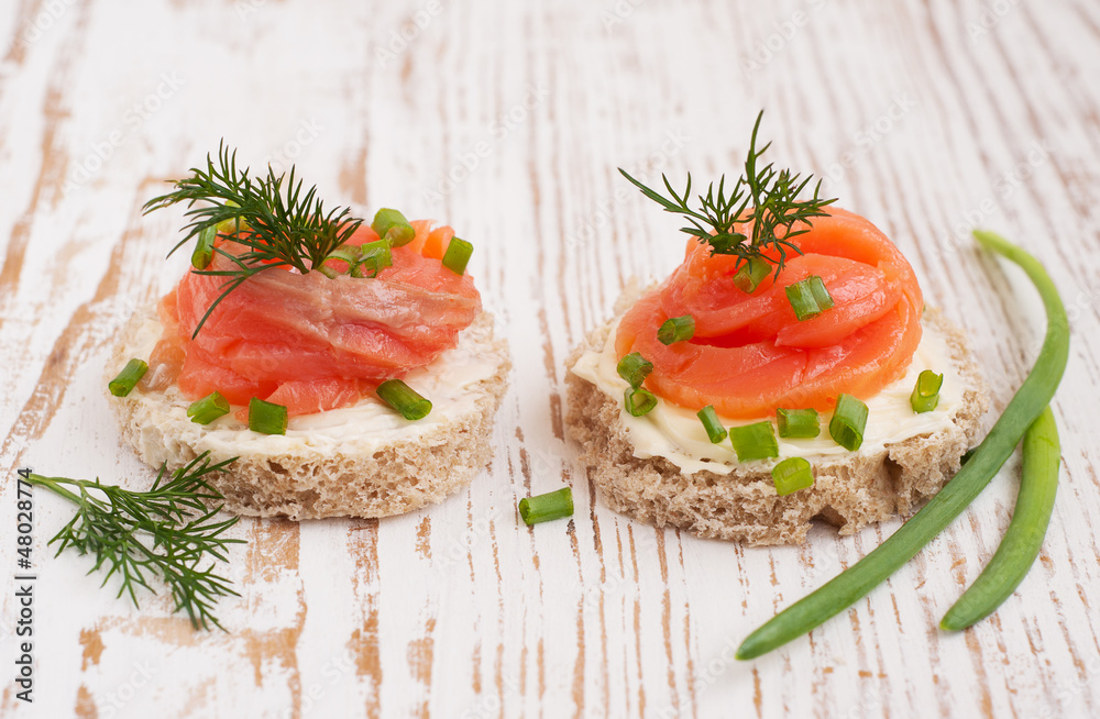 Canapes with salmon Canapes with salmon