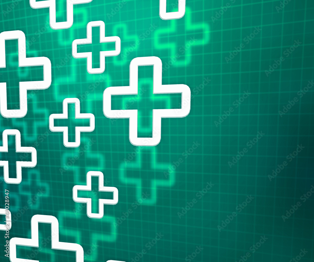 Obraz premium Medical Cross Green Background