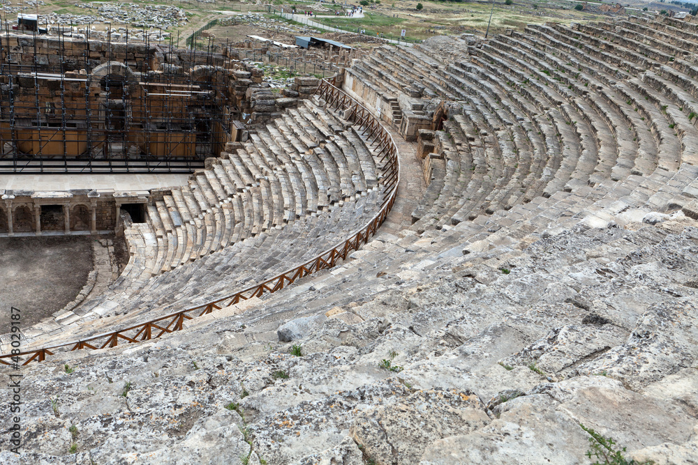 Theater ruins in Hieropolis, Pamukkale, Turkey