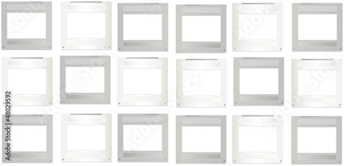 Collection of slides, empty picture frames, vector illustration