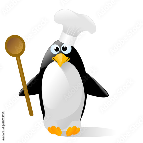 pinguino cuoco vector