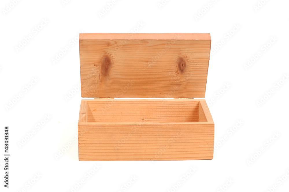 Open wooden tea box isolated white back ground Open wooden tea box isolated white back ground
