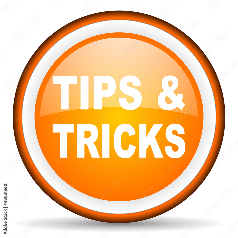 tips orange glossy icon on white background tips orange glossy icon on white background