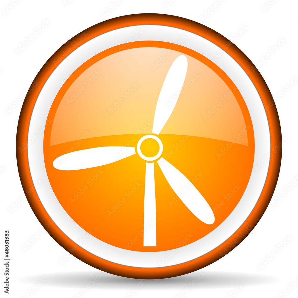 windmill orange glossy icon on white background windmill orange glossy icon on white background