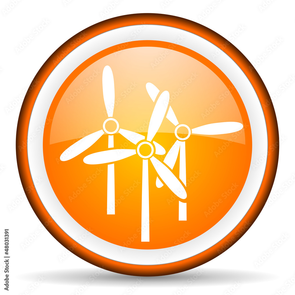 windmill orange glossy icon on white background windmill orange glossy icon on white background