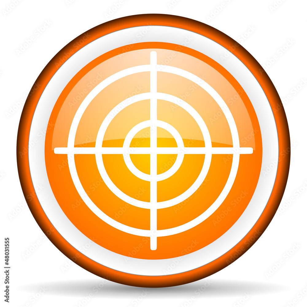 target orange glossy icon on white background target orange glossy icon on white background