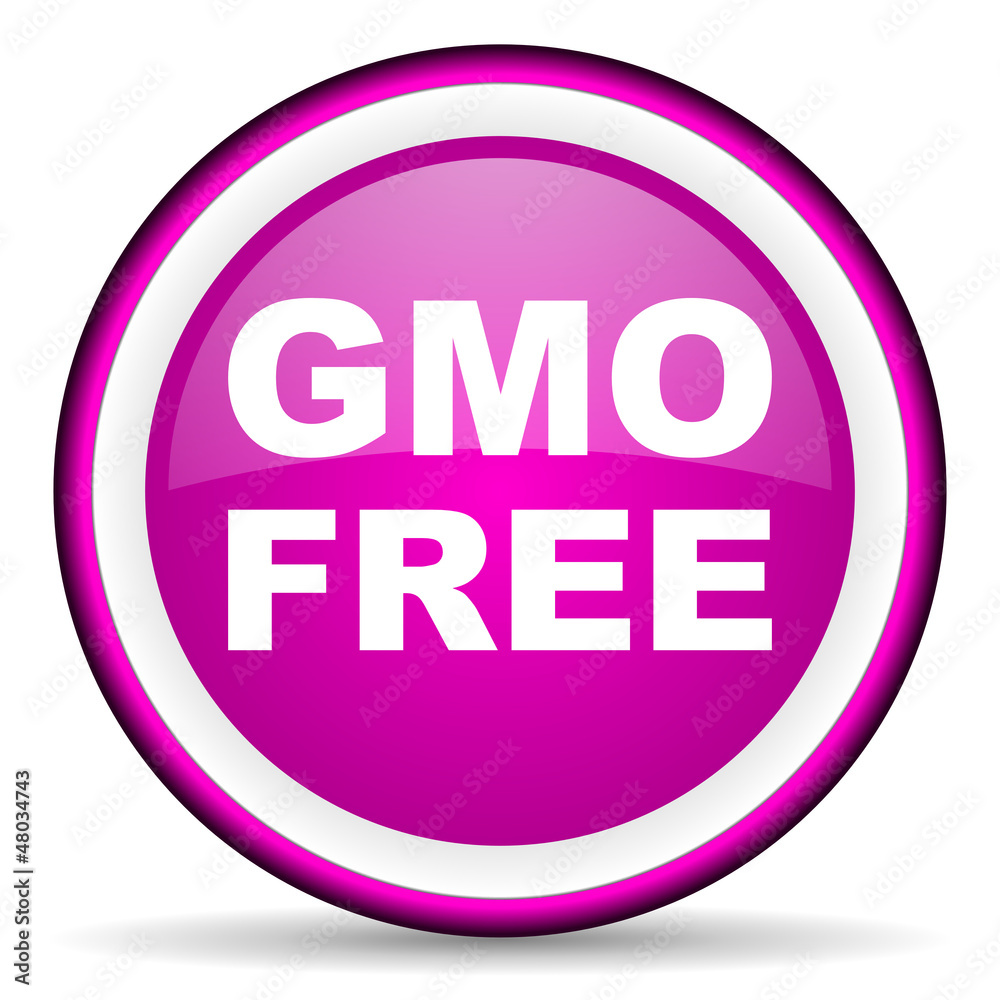 gmo free violet glossy icon on white background gmo free violet glossy icon on white background