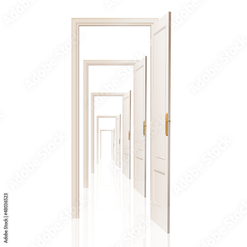 Infinite doors. Vector design. 